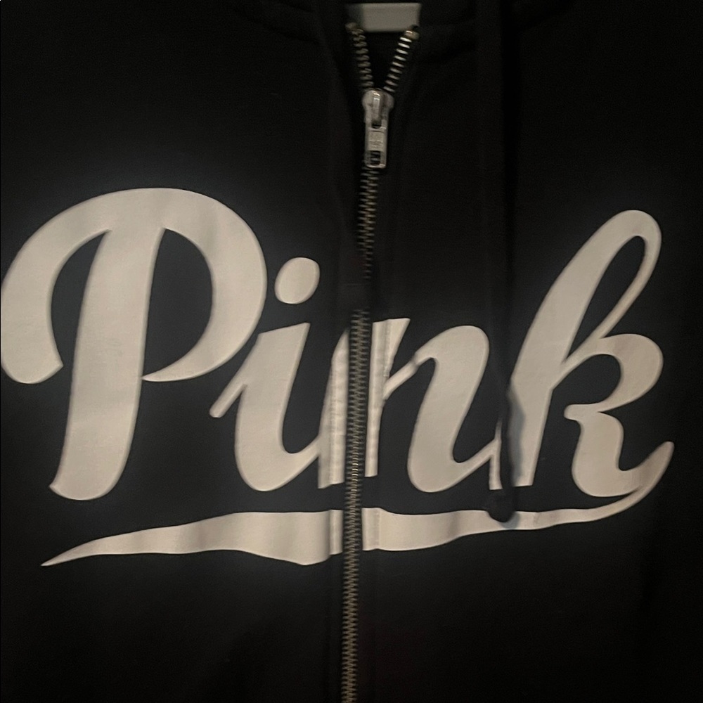 Victoria's Secret Pink Black and White Hoodie cotton - Picture 6 of 6